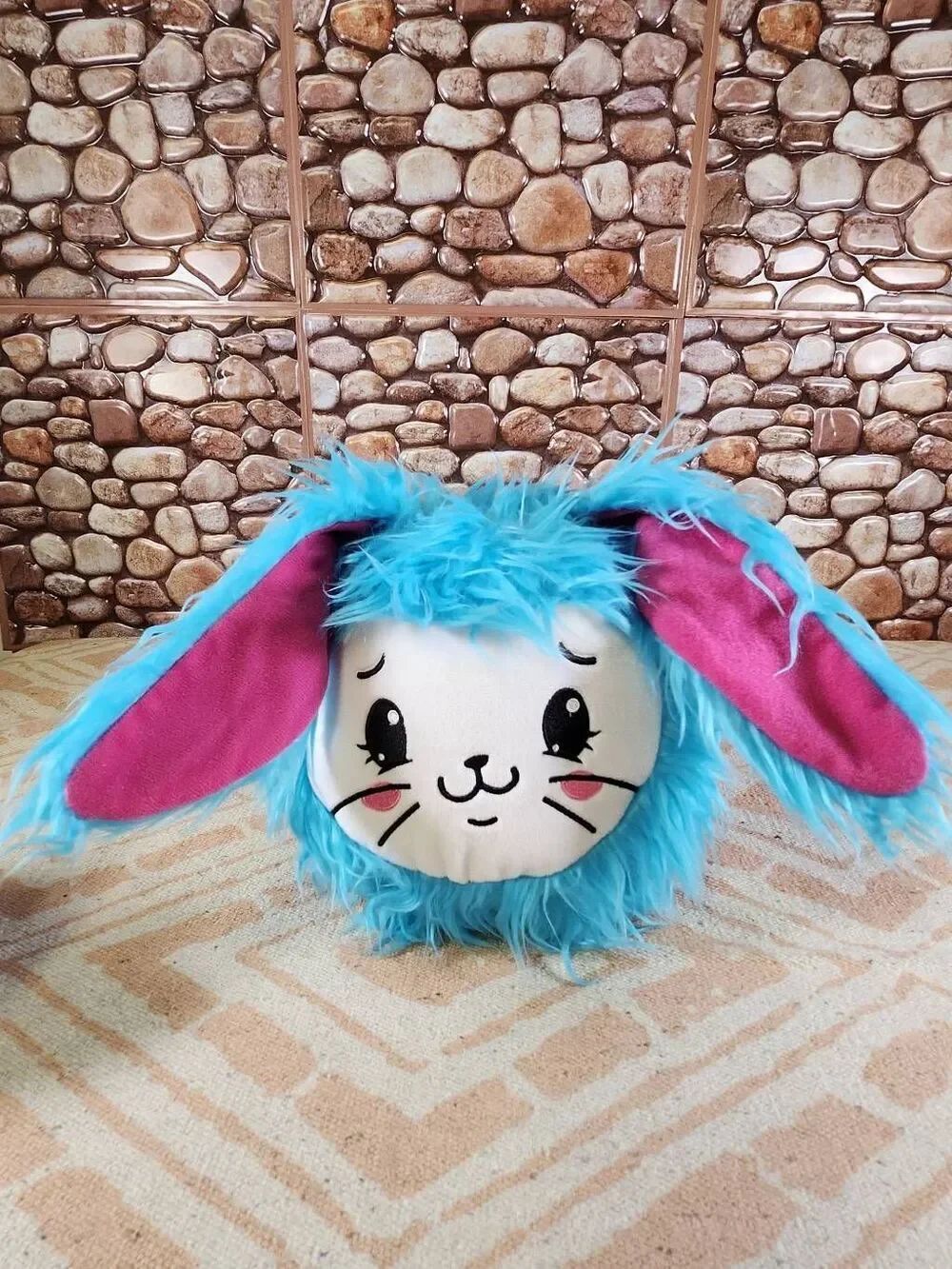 Pikmi Pops Surprise Blue Fluffy Bunny Rabbit Plush Toy #A97